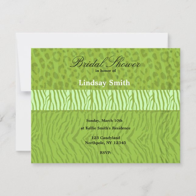 Invitation de mariage avec impression d'animal sau (Devant)