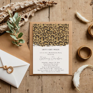 Invitation de mariage avec impression de léopard s