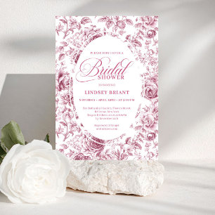 Invitation de mariage avec motif floral de rose cl