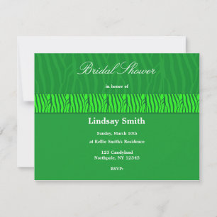 Invitation de mariage avec motif zèbre vert