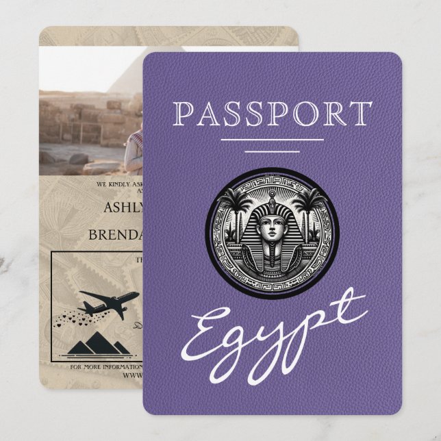 Invitation de mariage avec passeport égyptien viol (Devant / Derrière)