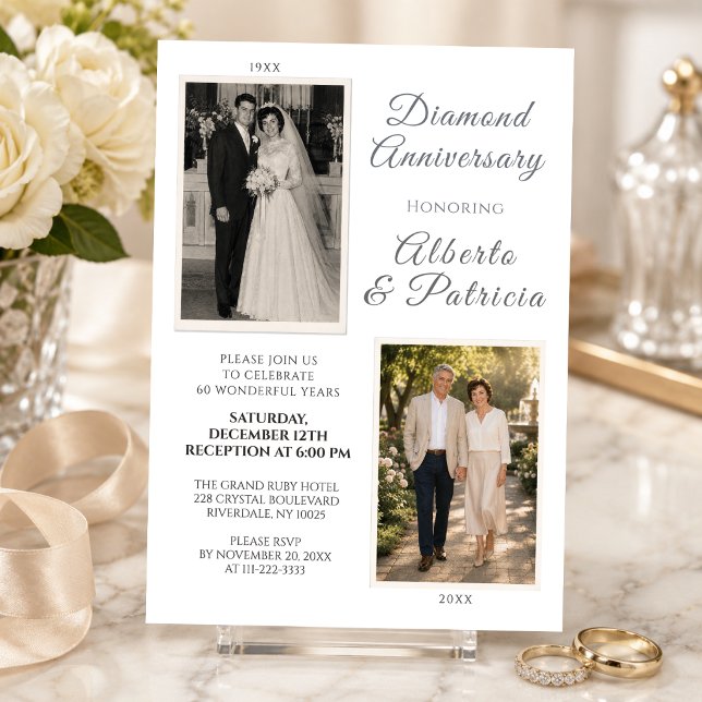 Invitation de mariage avec photo « Alors et mainte (Créateur téléchargé)