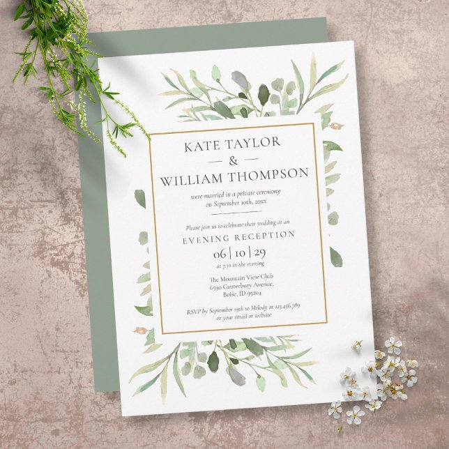 Invitation de mariage avec photo et feuillage uniq (Créateur téléchargé)