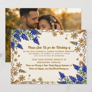 Invitation de mariage avec photo florale de Texas