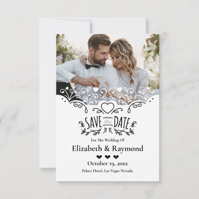 Invitation de mariage avec photo personnalisée pou (Devant)