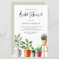 Invitation de mariage avec plantes en pot à l'aqua