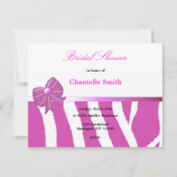 Invitation de mariage avec rayures de zèbre rose