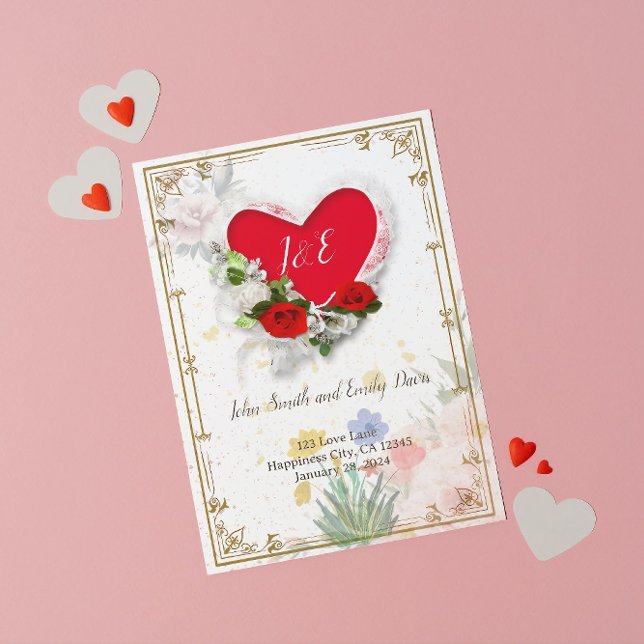 Invitation de mariage avec Rsvp sur le dos (wedding invite with rsvp on back, wedding invites with rsvp)