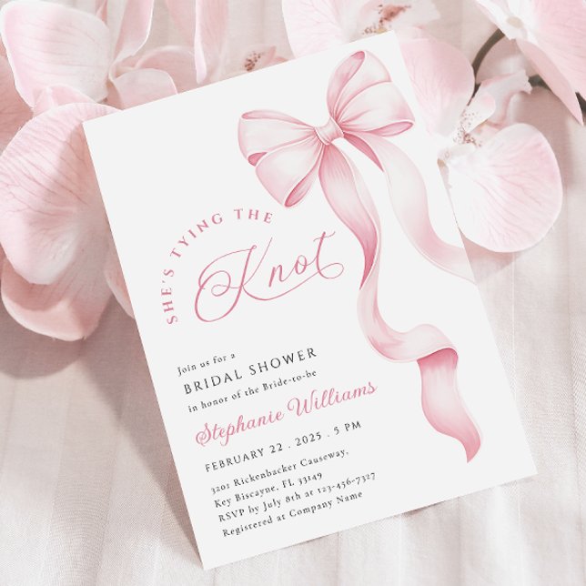 Invitation de mariage avec ruban rose (Créateur téléchargé)
