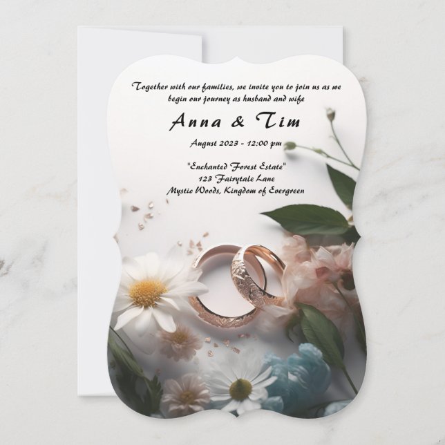 Invitation de mariage avec style et élégance (Devant)