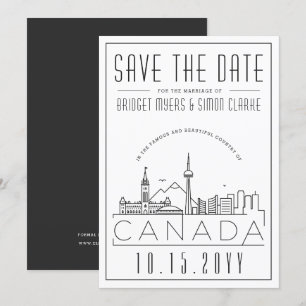 Invitation de mariage avec vue stylisée de la skyl