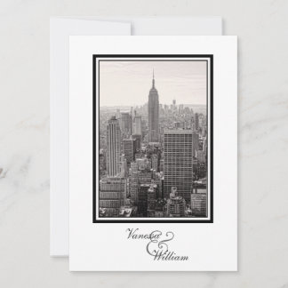 Invitation de mariage avec vue sur la skyline de l