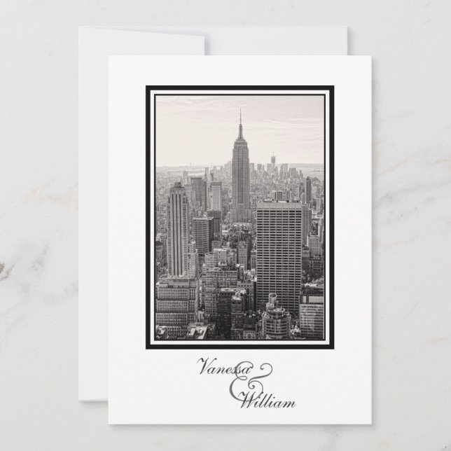 Invitation de mariage avec vue sur la skyline de l (Devant)