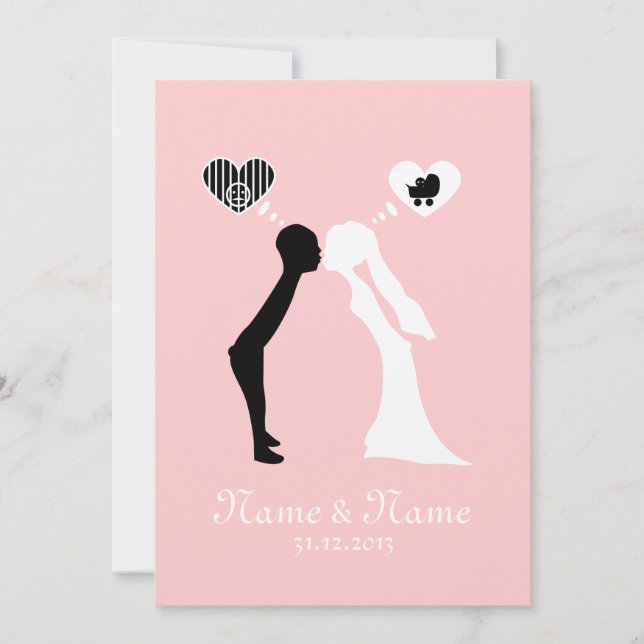 Invitation de mariage : baiser dans l'avenir commu (Devant)