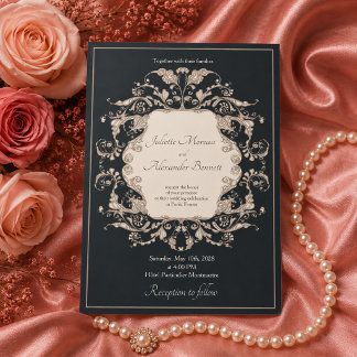 Invitation de mariage baroque de luxe