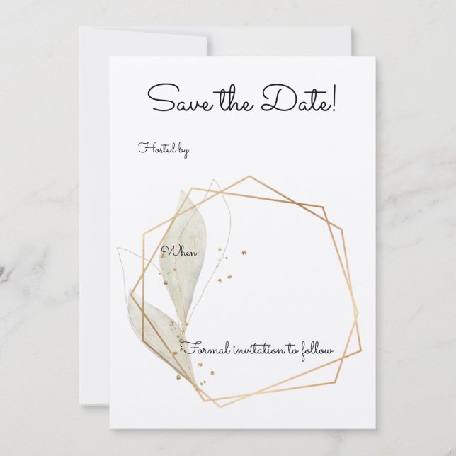 Invitation de mariage Basique Save The Date (Devant)