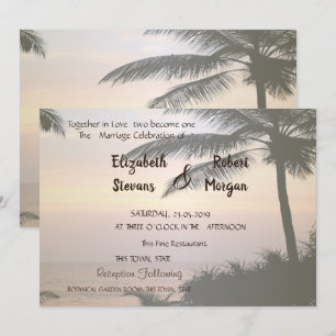 Invitation de mariage Beach Palms Sunset