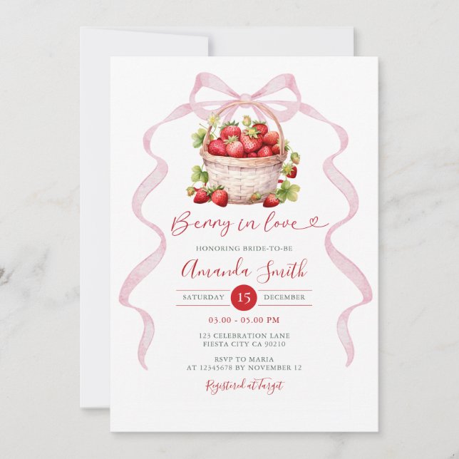 Invitation de mariage Berry in Love (Devant)