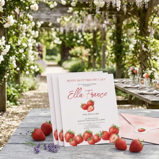Invitation de mariage Berry Sweet Strawberry (Créateur téléchargé)