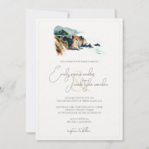 Invitation de mariage - Big Sur en aquarelle
