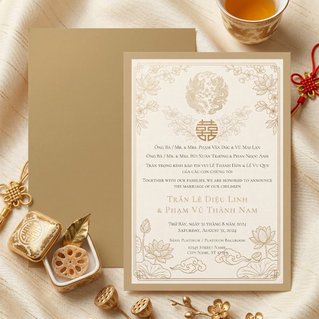invitation de mariage bilingue vietnamien–anglais (Créateur téléchargé)