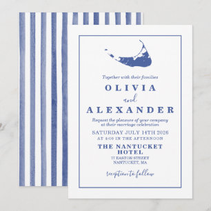 Invitation de mariage bleu de Nantucket