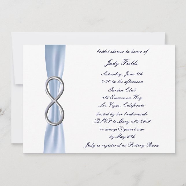 Invitation de mariage Blue Infinity (Devant)