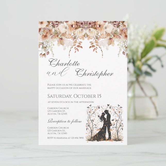 Invitation de mariage bohème (Debout devant)