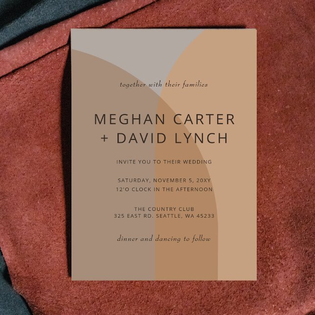 Invitation de mariage bohème en terre cuite à budg (Créateur téléchargé)