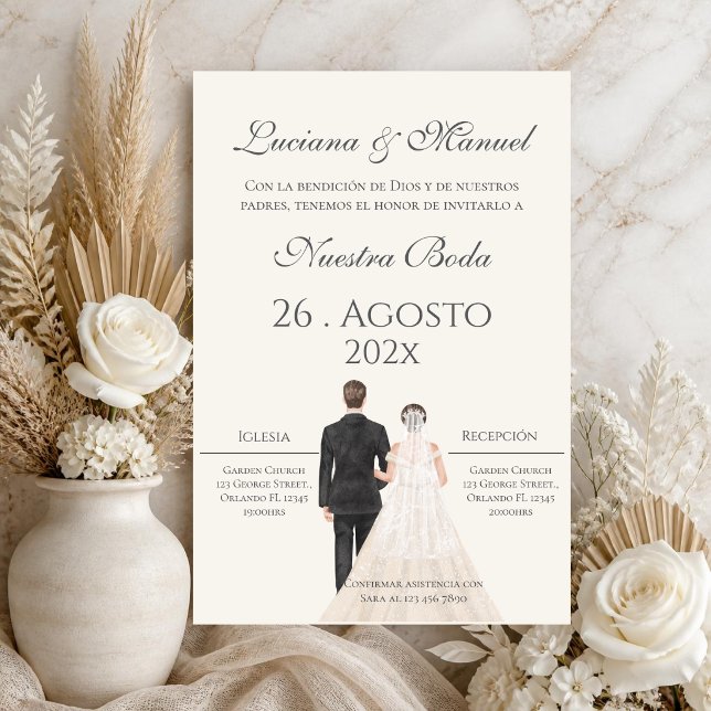Invitation de mariage bohème espagnol (Créateur téléchargé)
