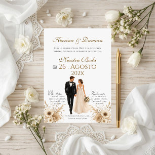 Invitation de mariage bohème espagnol
