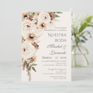 Invitation de mariage bohème espagnol