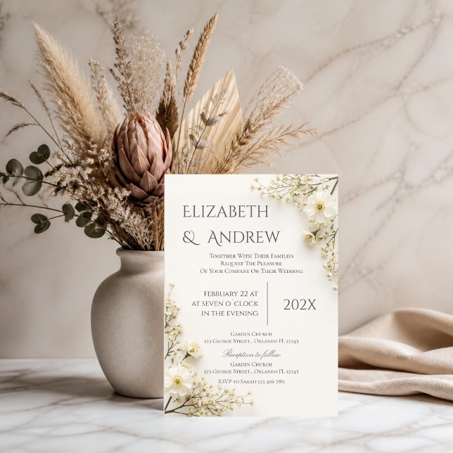 Invitation de mariage bohème florale (Créateur téléchargé)