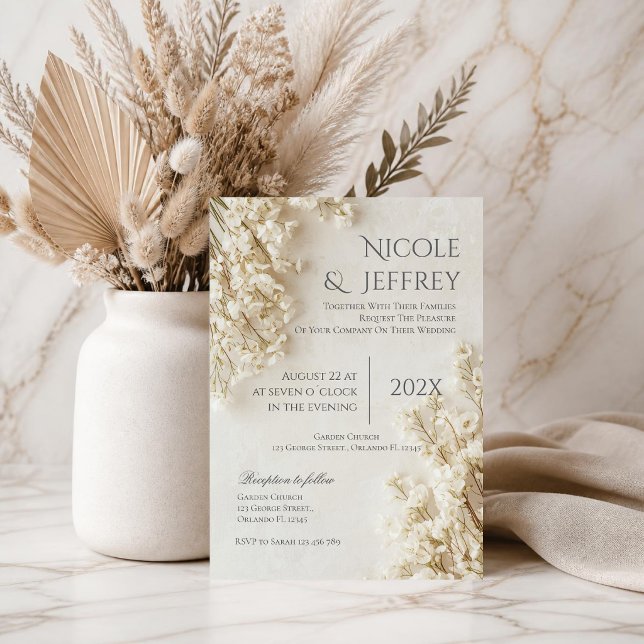 Invitation de mariage bohème florale (Créateur téléchargé)