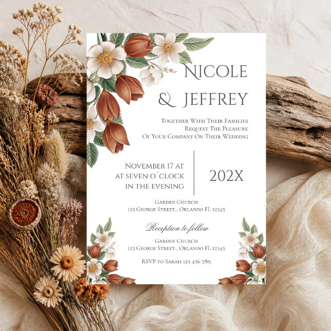 Invitation de mariage bohème florale (Créateur téléchargé)