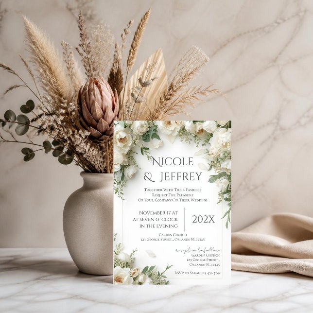 Invitation de mariage bohème florale (Créateur téléchargé)