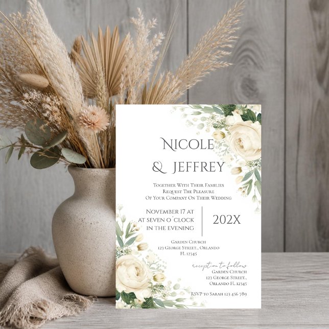 Invitation de mariage bohème florale (Créateur téléchargé)