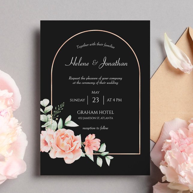 Invitation de mariage bohème florale à l'arche en  (Créateur téléchargé)