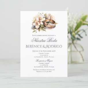 Invitation de mariage bohème florale en espagnol