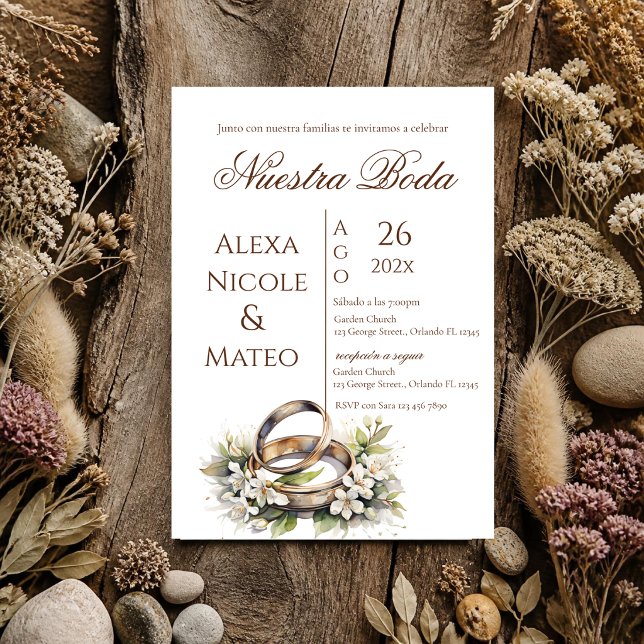 Invitation de mariage bohème florale Invitación (Créateur téléchargé)