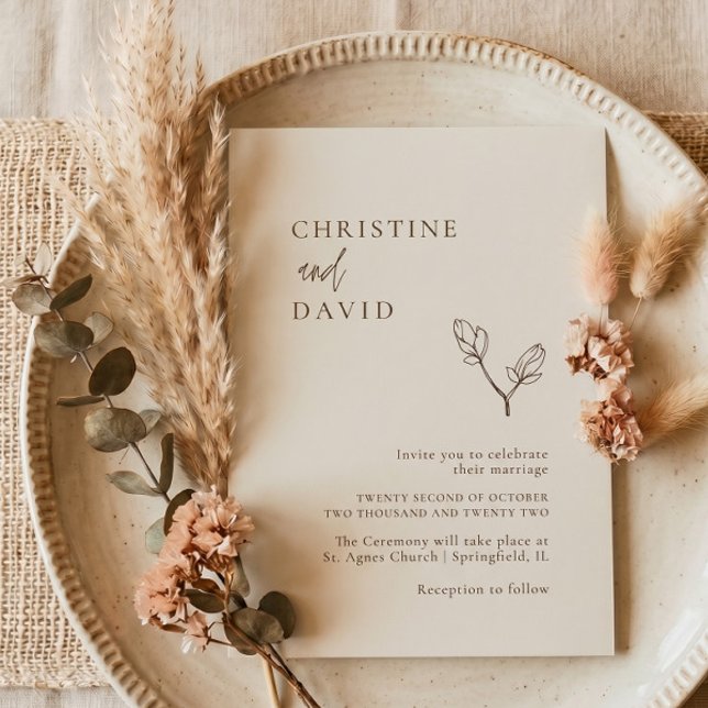 Invitation de mariage bohème minimaliste (Créateur téléchargé)