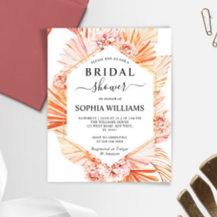 Invitation de mariage bohème pas chère avec fleurs