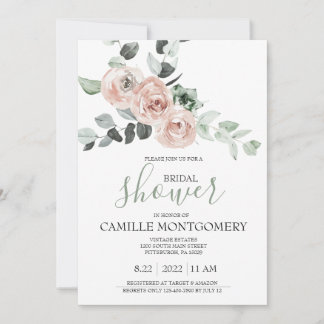 Invitation de mariage bohème rose rose
