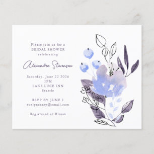 Invitation de mariage bohème violet floral à petit