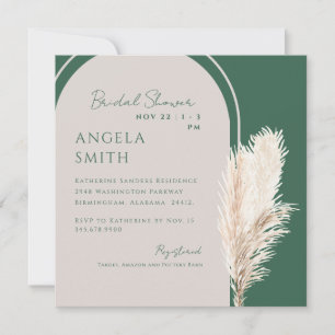 Invitation de mariage bohème viridien contemporain