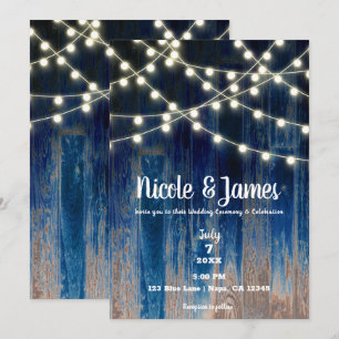 Invitation de mariage Bois et Lumières de Grange C