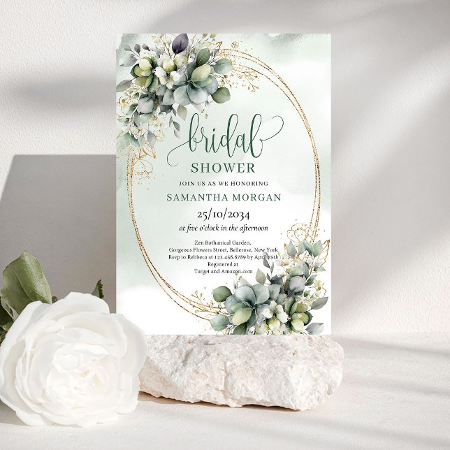 Invitation de mariage botanique aquarelle (Watercolor Botanical Bridal Shower Invitation)