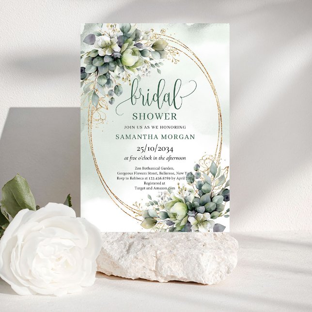 Invitation de mariage botanique de beauté naturell (Natural Beauty Botanical Bridal Shower Invitation)