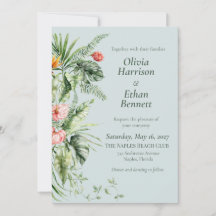 Invitation de mariage botanique Élégance Tropicale