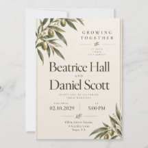 Invitation de mariage botanique minimaliste